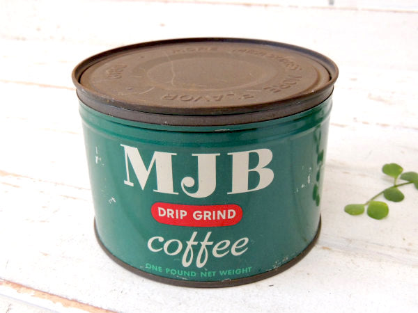 MJB】ブリキ製・フタ付き・ヴィンテージ・コーヒー缶 ガーデニング USA u0026ndash; First Trip