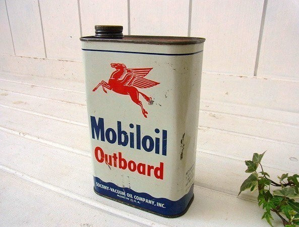 Mobil】モービル・ヴィンテージ・モーターオイル缶/ブリキ缶 USA