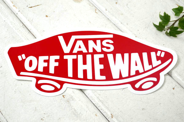 VANS OFF THE WALL バンズ ステッカー レッド デッキロゴ