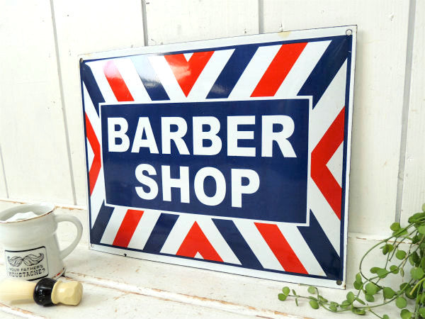 BARBER SHOP】ヴィンテージ・ホーロー看板・サイン・USA看板・理容室・床屋 u0026ndash; First Trip