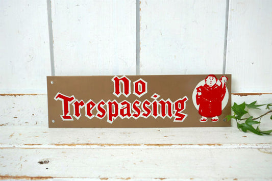 no Irespassing 神に誓って 不法侵入禁止 メタル製 ヴィンテージ USA サイン 看板  案内標示 プレート