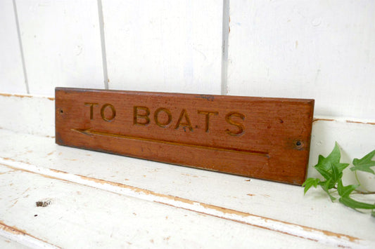 TO BOATS ← ボート 船 USA マリン 木製 ヴィンテージ  サイン ウッドサイン 表示サイン ウォールデコ インテリア