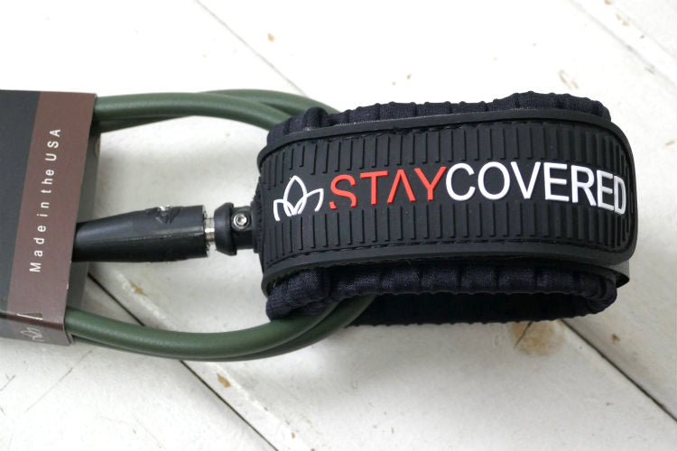 24 STAY COVERED ステイカバード USA カリフォルニア 6' STANDARD マットオリーブ サーフィン リーシュコード USA MAT OLIV