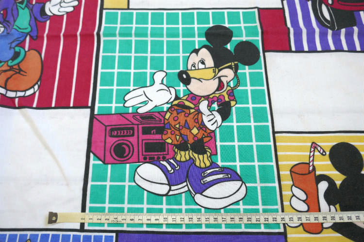 ミッキーマウス Cool MICKEY クールミッキー レトロ ヴィンテージ ユーズドシーツ ベッドシーツ ボックスタイプ USA