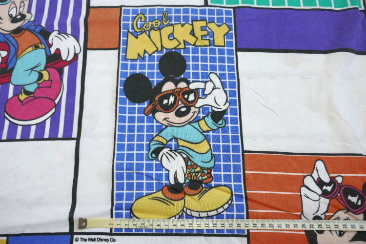 ミッキーマウス Cool MICKEY クールミッキー レトロ ヴィンテージ ユーズドシーツ ベッドシーツ ボックスタイプ USA