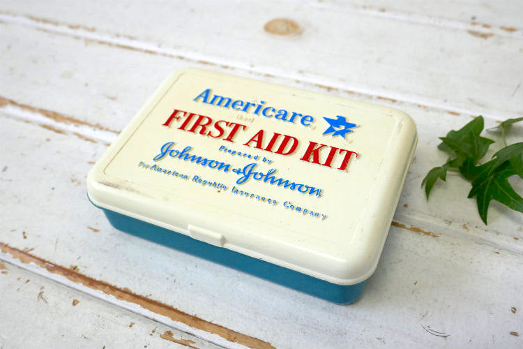 American Republic Insurance Co ジョンソン&ジョンソン FIRST AID KIT 仕切り付き ヴィンテージ 救急箱 ファーストエイド USA