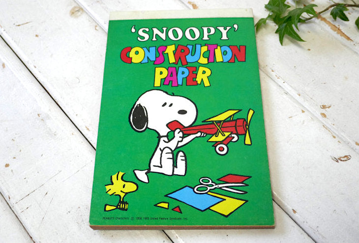 SNOOPY スヌーピー ウッドストック 60's デッドストック ビンテージ 画用紙 カラー用紙 工作用紙 40枚 USA