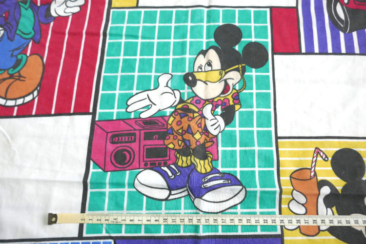 ミッキーマウス Cool MICKEY MOUSE クールミッキー レトロ ヴィンテージ ユーズドシーツ ベッドシーツ ボックスタイプ USA