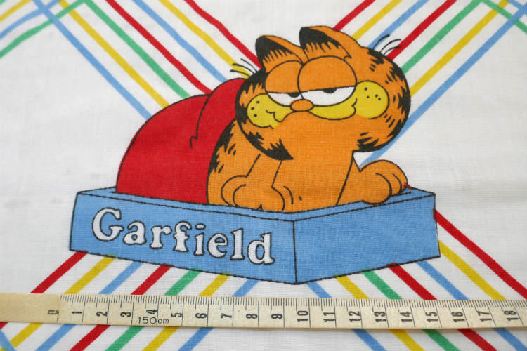 Garfield ガーフィールド ネコ アメコミ 70'sヴィンテージ ユーズドシーツ ベッドシーツ ボックスタイプ USA