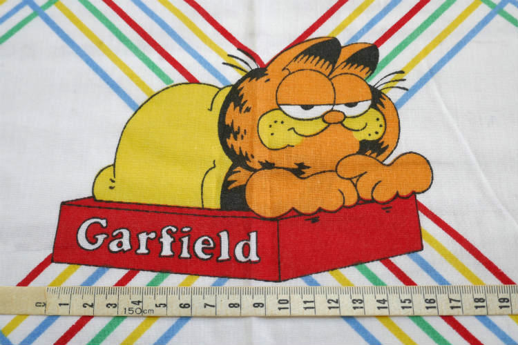 Garfield ガーフィールド ネコ アメコミ 70'sヴィンテージ ユーズドシーツ ベッドシーツ ボックスタイプ USA