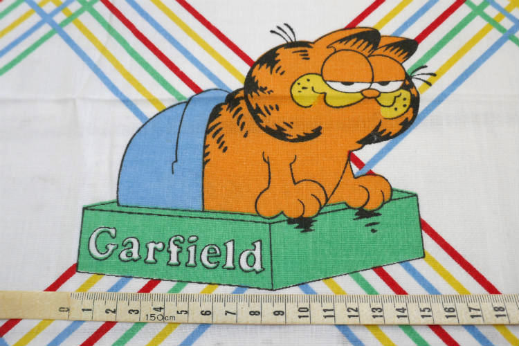 Garfield ガーフィールド ネコ アメコミ 70'sヴィンテージ ユーズドシーツ ベッドシーツ ボックスタイプ USA