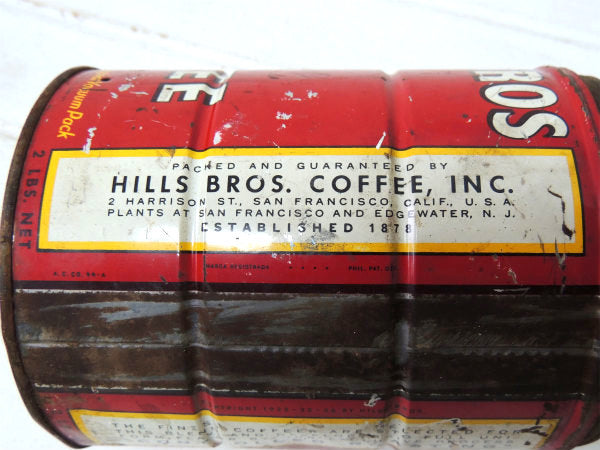 【ヒルスコーヒー/HILS BROS】USA!ブリキ製・ヴィンテージ・コーヒー缶/ティン缶