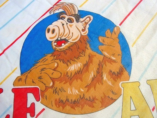 【ALF】アルフ・キャラクター生地・80'sヴィンテージ・ユーズドシーツ(ボックスタイプ) USA