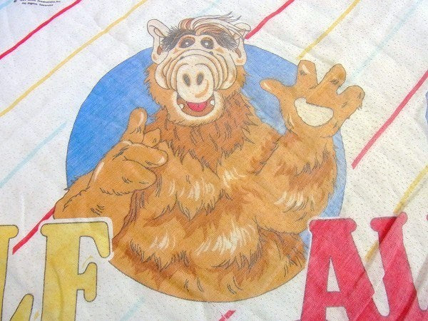 【ALF】アルフ・キャラクター生地・80'sヴィンテージ・ユーズドシーツ(ボックスタイプ) USA