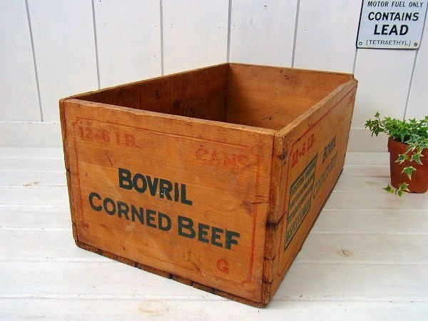 【BOVRIL CORNED BEEF】コンビーフ・ヴィンテージ・ウッドボックス/木箱　USA