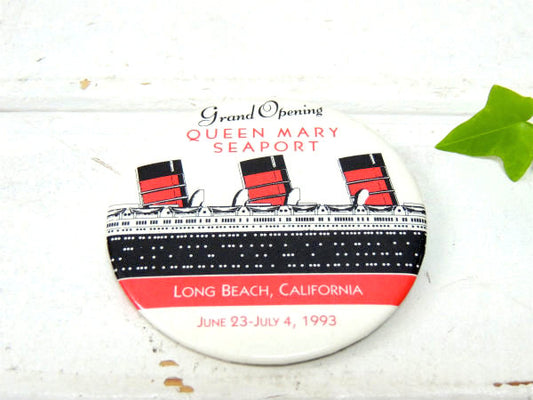 【ロングビーチ・カリフォルニア】QUEEN MARY ・クイーン・メリー号・缶バッジ