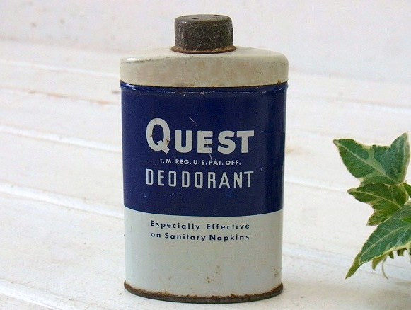 【QUEST DEODORANT】ヴィンテージ・パウダー缶/ティン缶　USA