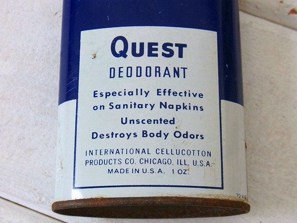 【QUEST DEODORANT】ヴィンテージ・パウダー缶/ティン缶　USA