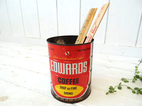 【EDWARDS COFFEE・CALIF】ヴィンテージ・コーヒー缶・ティン缶・USA