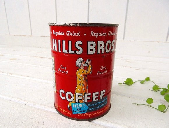 【HILLS BROS】ヒルスコーヒー・ブリキ製・ヴィンテージ・コーヒー缶/ティン缶 USA