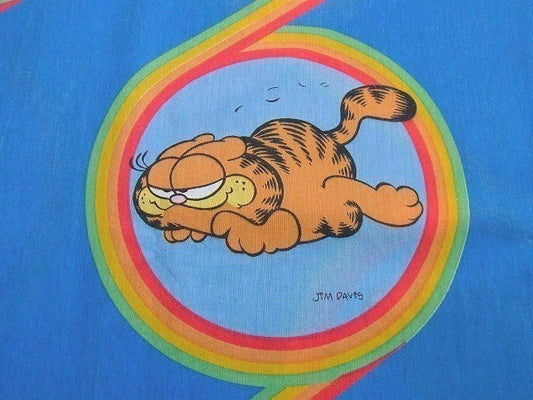 【ガーフィールド】Garfield・70'sヴィンテージ・ユーズドシーツ(フラット) USA