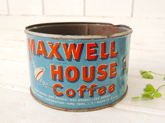 【MAXWELL HOUSE/ROASTER FRESH】ブリキ製・ビンテージ・コーヒー缶/ティン缶