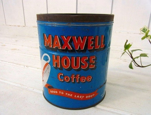 【MAXWELL HOUSE】ブリキ製・ヴィンテージ・コーヒー缶/ティン缶 USA