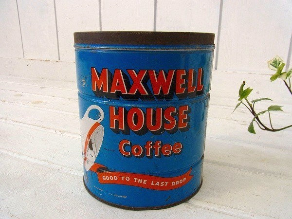 【MAXWELL HOUSE】ブリキ製・ヴィンテージ・コーヒー缶/ティン缶 USA