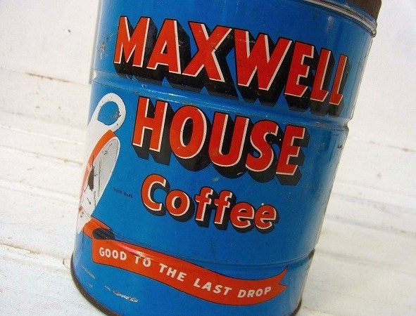 【MAXWELL HOUSE】ブリキ製・ヴィンテージ・コーヒー缶/ティン缶 USA