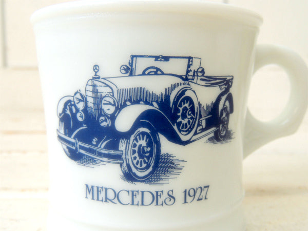 SURREY Mercedes 1927 メルセデス クラシックカー ミルクガラス製 ヴィンテージ シェービングカップ 髭剃りカップ USA