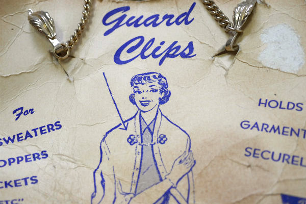 Guard Clips リーフ ゴールドトーン レトロ 50's デッドストック ヴィンテージ セーターガード カーディガンクリップ アクセサリー USA